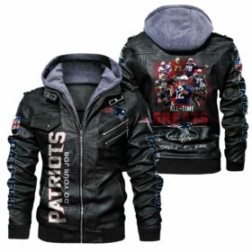NFL New England Patriots Leather Jacket All Time