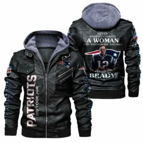 NFL New England Patriots Leather Jacket Loves Brady