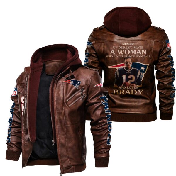 NFL New England Patriots Lovers Brady Brown football Leather Jacket