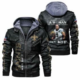NFL New Orleans Saints Leather Jacket For Fans 1