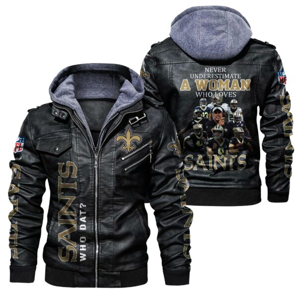 NFL New Orleans Saints Leather Jacket For Fans 2