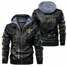 NFL New Orleans Saints Leather Jacket For Fans 3