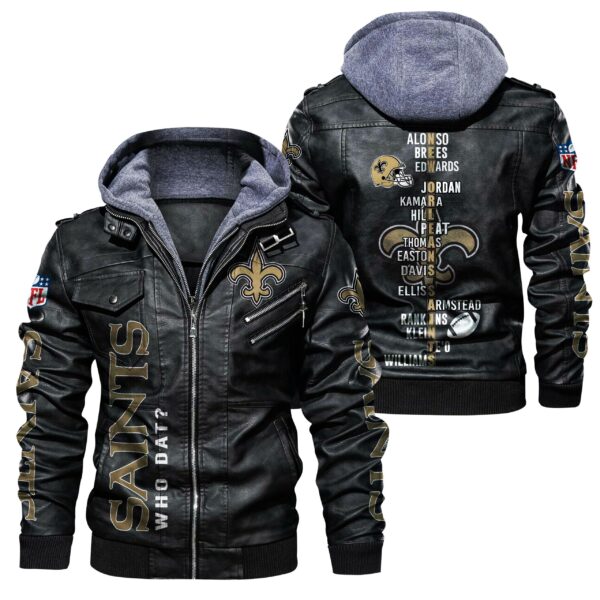 NFL New Orleans Saints Leather Jacket For Fans