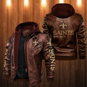 NFL New Orleans Saints Leather Jacket Who Dat