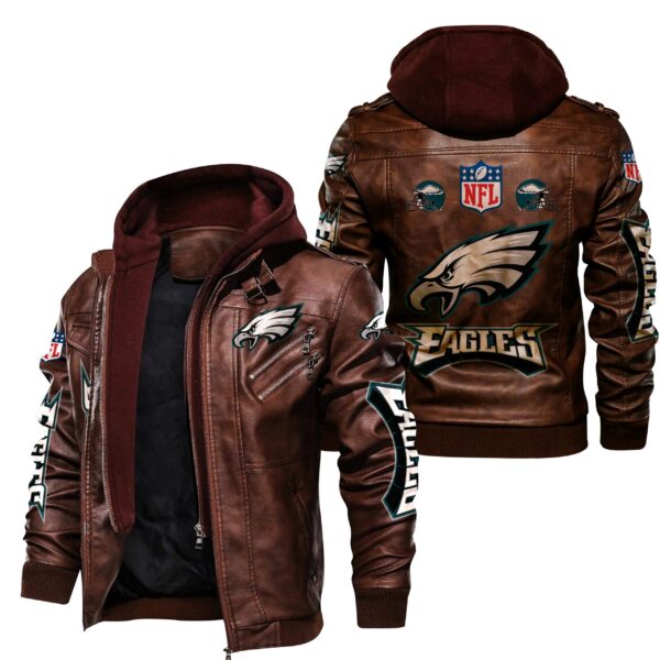 NFL Philadelphia Eagles Leather Jacket Brown