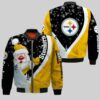 NFL Pittsburgh Steelers Bomber Jacket Christmas Limited Edition 240 NFL Pittsburgh Steelers Bomber Jacket Christmas Limited Edition 240