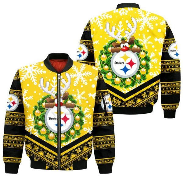 NFL Pittsburgh Steelers Bomber Jacket Christmas Limited Edition