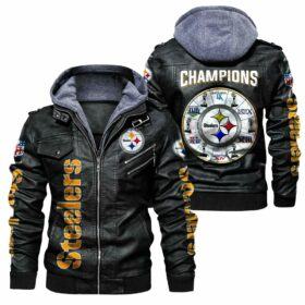 NFL Pittsburgh Steelers Leather Jacket Champions