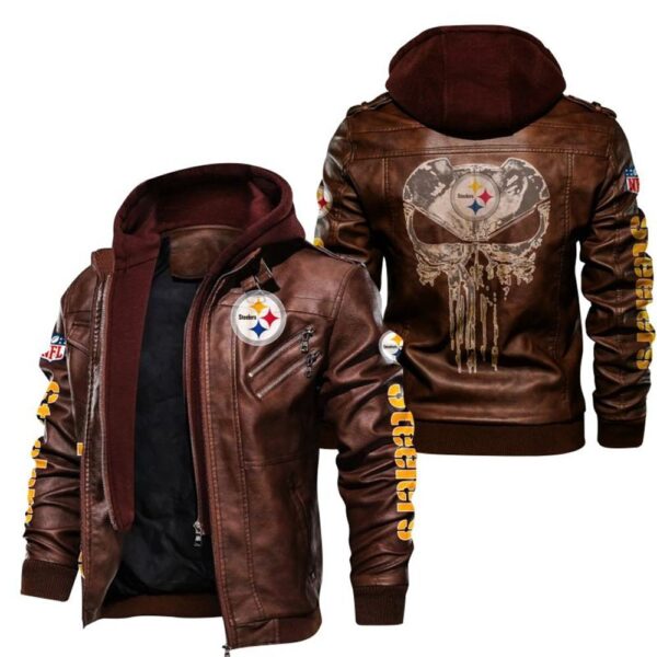 NFL Pittsburgh Steelers Leather Jacket Skulls Deaths