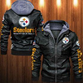 NFL Pittsburgh Steelers Whatever It Takes football Leather Jacket