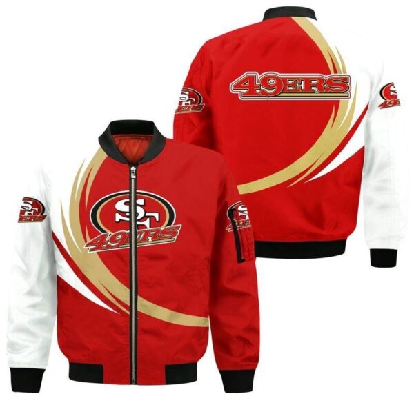 NFL San Francisco 49ers Bomber Jacket Graphic Curve