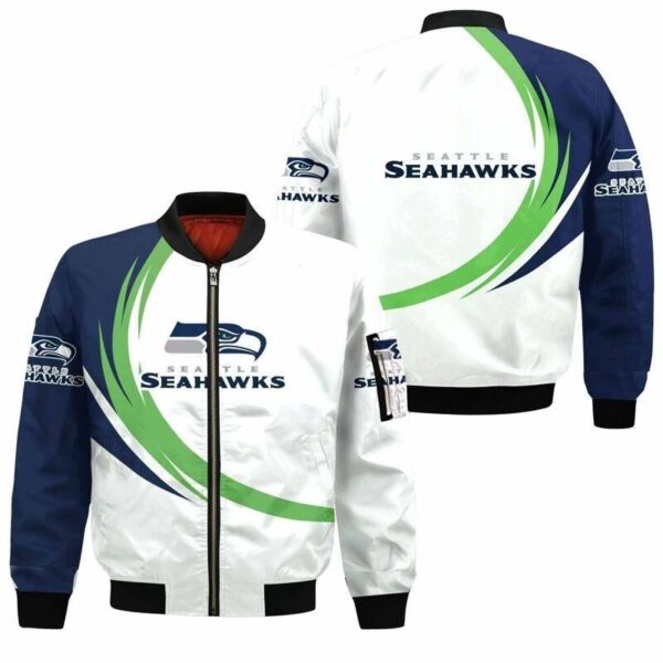 NFL Seattle Seahawks Bomber Jacket Graphic Curve