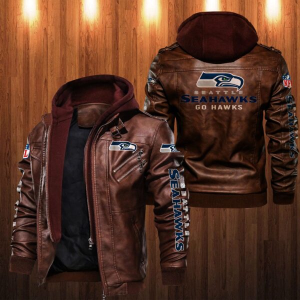 NFL Seattle Seahawks Leather Jacket Brown