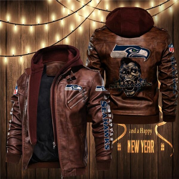 NFL Seattle Seahawks Skull Leather Jacket custom fan