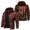NFL Tampa Bay Buccaneers Leather Jacket Flag American Brown