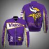 NFL Team Vikings Bomber Jacket for fans NFL Team Vikings Bomber Jacket for fans