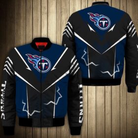 NFL Tennessee Titans Bomber Jacket Lightning Graphic Gift For Men