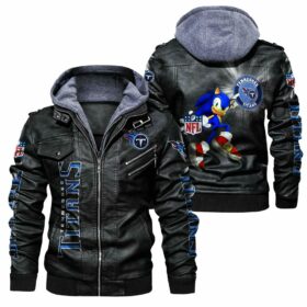 NFL Tennessee Titans Leather Jacket Sonic 3D