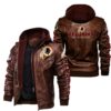 NFL Washington Redskins Leather Jacket Brown