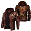 NFL Washington Redskins Leather Jacket Player Brown