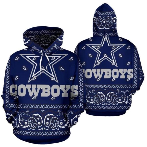 NFL dallas Cowboys pattern full 3d Hoodies for fans