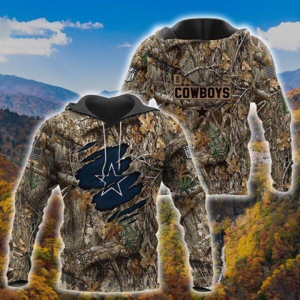 NFL dallas cowboy camo jungle 3d full hoodie