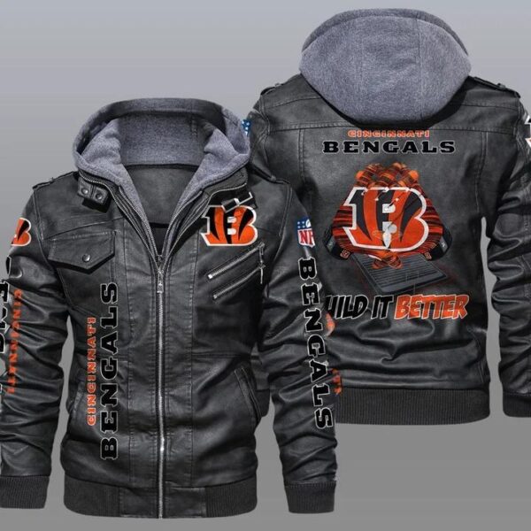 NFL leather jacket Cincinnati bengals wild it better For Fan