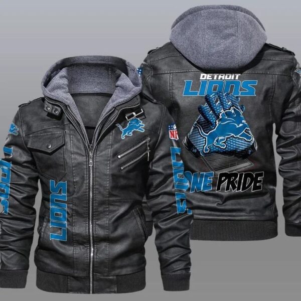 NFL leather jacket Detroit lions one pride For Fan