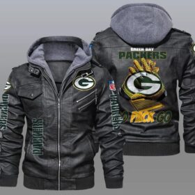 NFL leather jacket Green bay packers go pack go