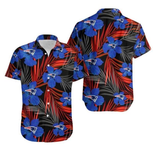 New England Patriots 2 Flower Hawaiian Shirt For Fans