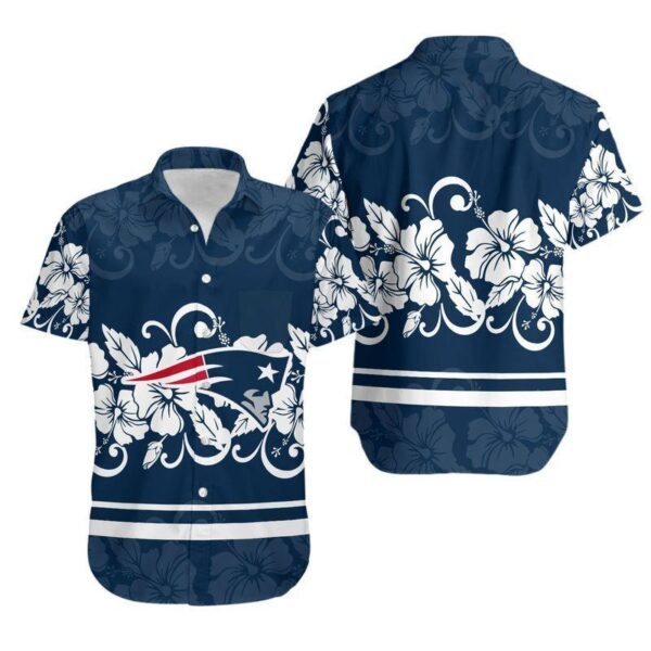 New England Patriots Hibiscus Flowers Hawaiian Shirt For Fans