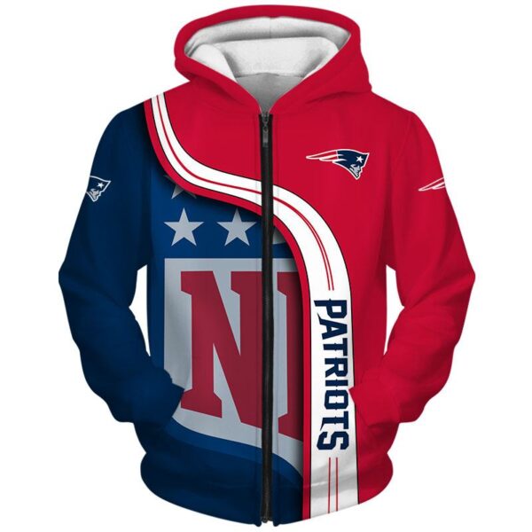 New England Patriots Hoodie 3D Pullover NFL For Fans