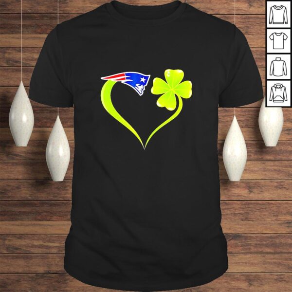 New England Patriots Shamrock Heart St Patricks Day TShirt