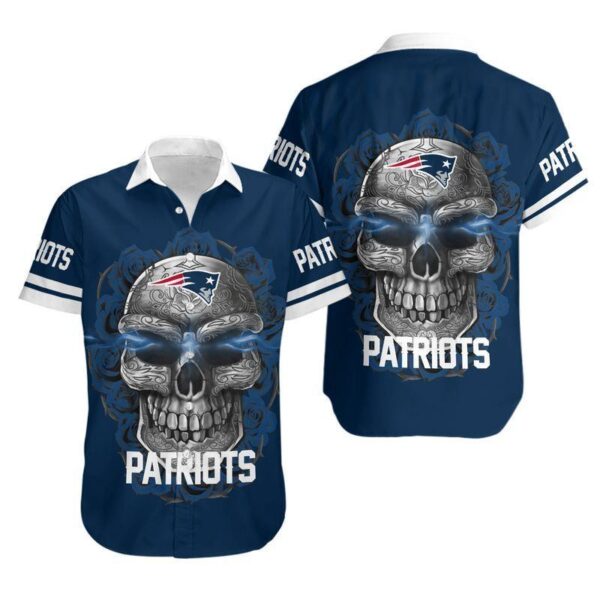 New England Patriots Sugar Skull NFL Hawaiian Shirt For Fans