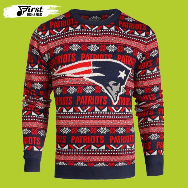 New England Patriots nfl Ugly Christmas Sweater Aztec Ugly Crew Neck custom