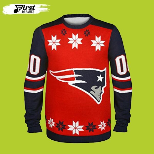New England Patriots nfl Ugly Christmas Sweater custom name and number