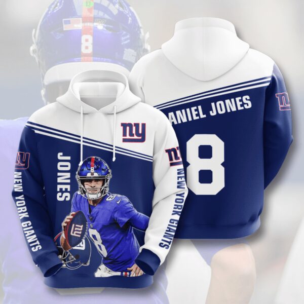 New York Giants 3D Hoodie Daniel Jones