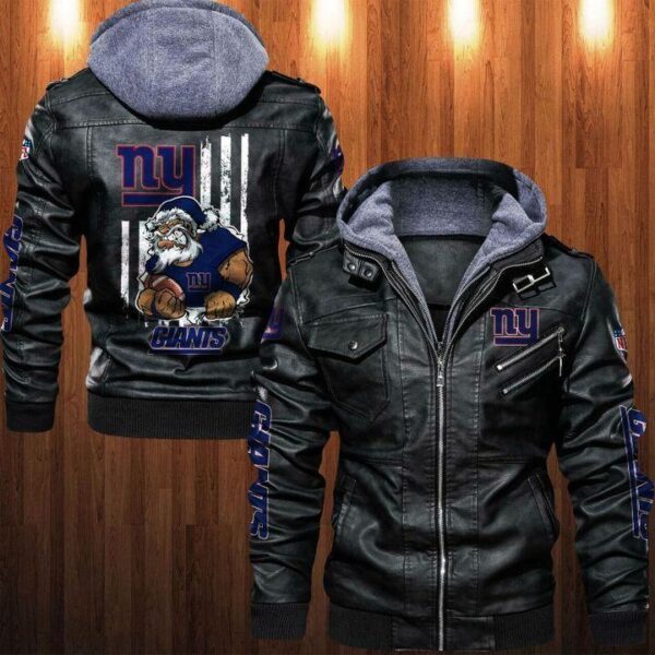 New York Giants nfl Angry Santa Claus Leather Jacket custom for fan