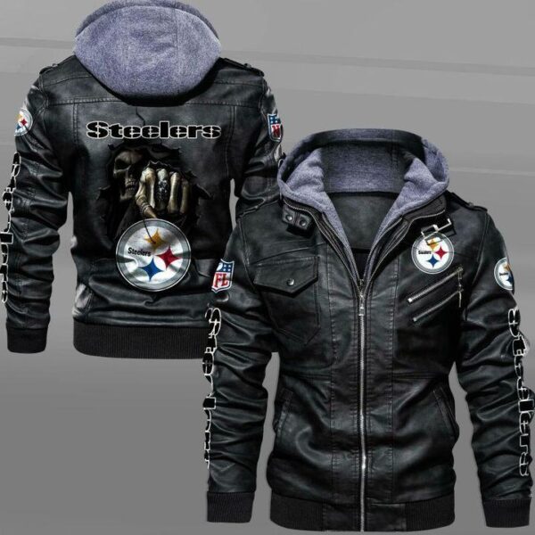 Pittsburgh Steelers nfl Dead Skull In Back Leather Jacket custom for fan