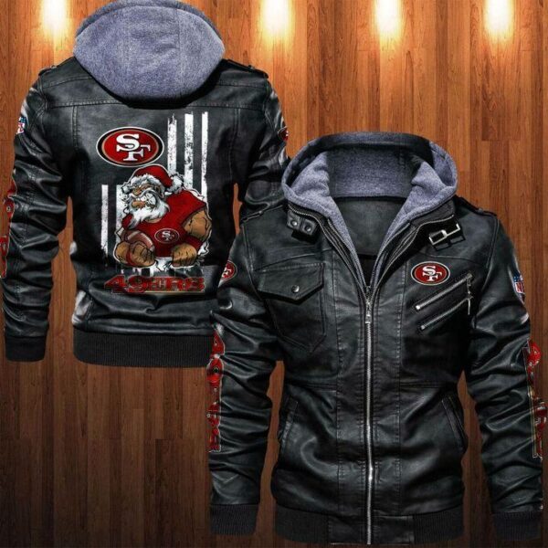 San Francisco 49ers nfl Angry Santa Claus Leather Jacket custom for fan