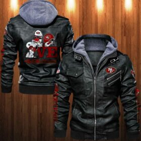 San Francisco 49ers nfl Snoopy Leather Jacket custom For Fan