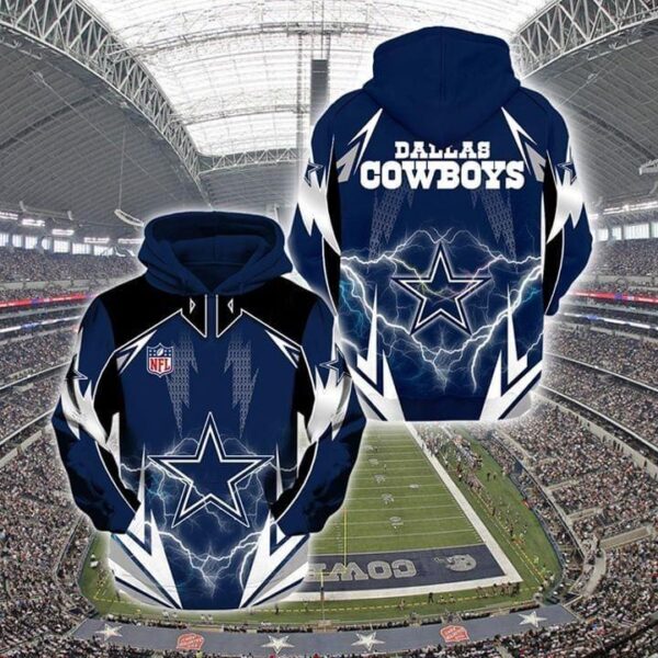 Team Dallas Cowboys NFL full 3D hoodie for fans