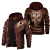 Washington Redskins nfl Punisher Skull Leather Jacket custom for fan