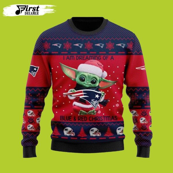baby yoda cute New England Patriots nfl Ugly Christmas Sweater custom