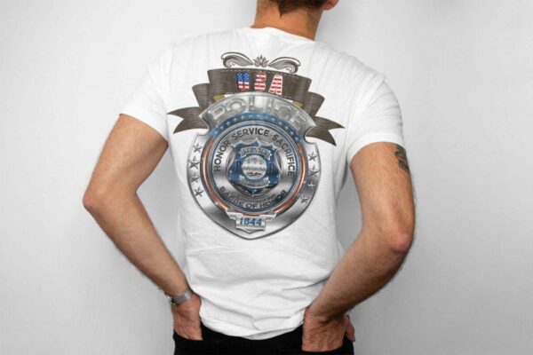 honor police service sacrifice usa t shirt back print