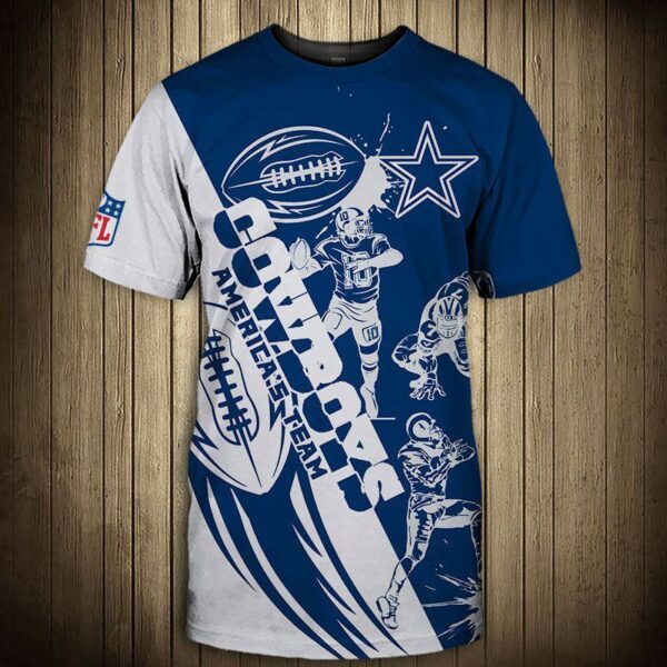 nfl Dallas Cowboys Graphic Cartoon player football 3d T shirt custom fan