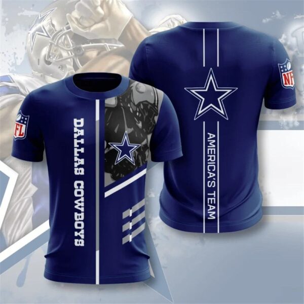 nfl Dallas Cowboys Performance football T shirt 3D custom fan