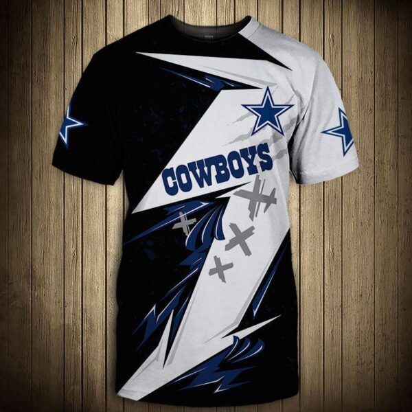 nfl Dallas Cowboys Thunder graphic football 3d T shirt custom fan