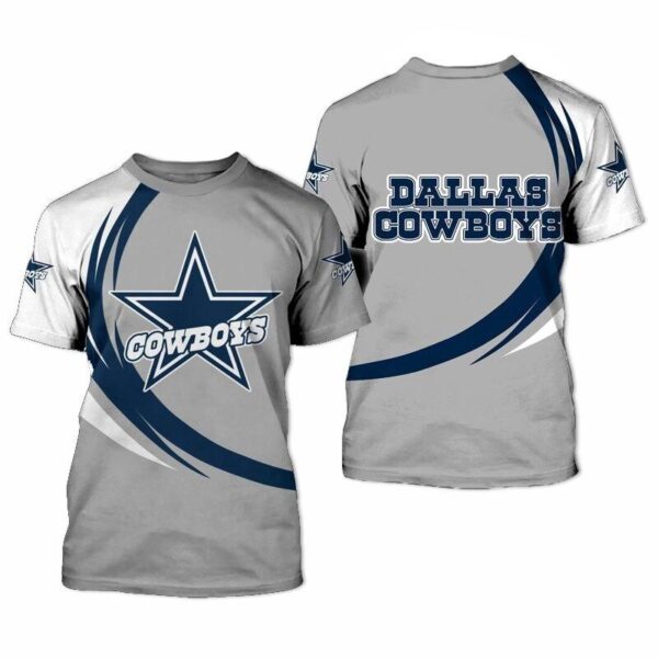nfl Dallas Cowboys curve Style football 3d T shirt custom fan