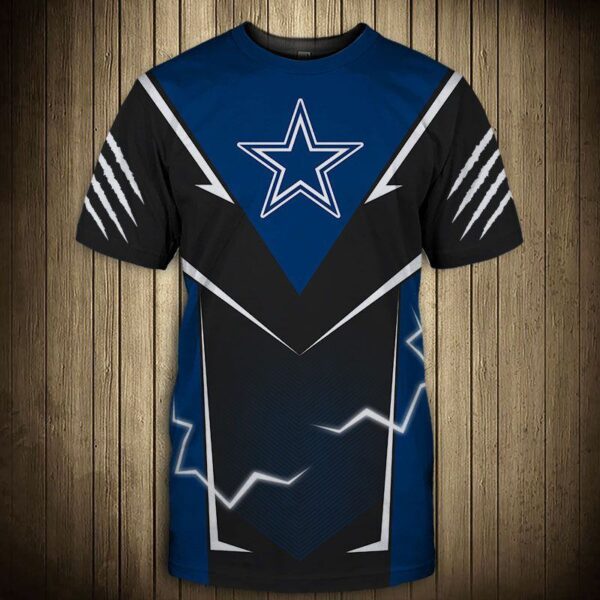 nfl Dallas Cowboys lightning graphic football 3d T shirts custom fan